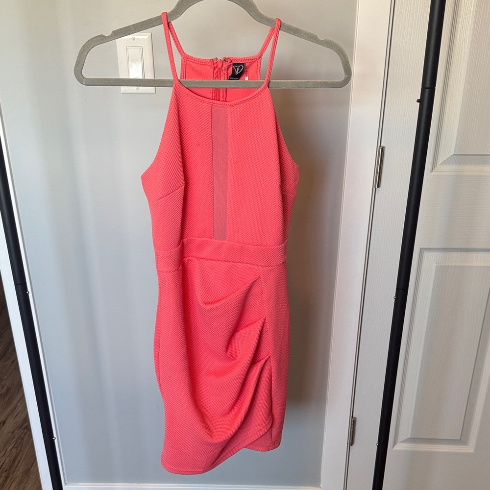 Bright Pink (slightly orange) Sleeveless Dress